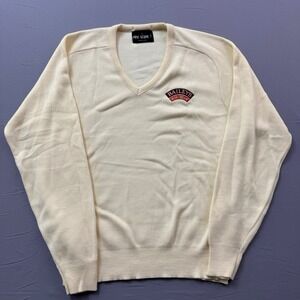 Vintage Pine State Baileys Irish Cream V-Neck Sweater Cream Mens Large USA Made